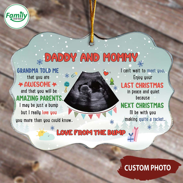 Personalized Gift For Future Daddy And Mommy Grandma Told Me That You Are Awesome Ornament - NT - HB0510221