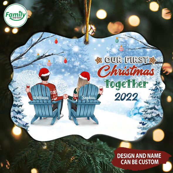 Personalized Gift For Couple Our First Christmas Together 2022 Ornament-NT-HB0710223