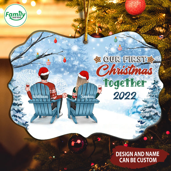 Personalized Gift For Couple Our First Christmas Together 2022 Ornament-NT-HB0710223