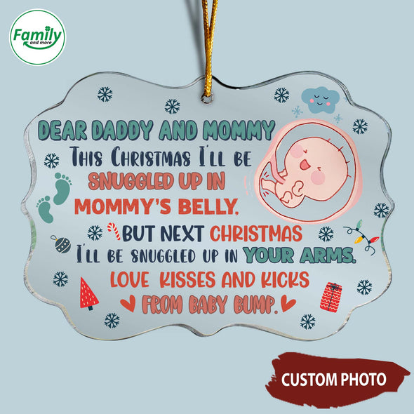 Personalized Gift For Future Daddy & Mommy Next Christmas I'll Be Snuggled Up In Your Arms Ornament_NT_HB2410225