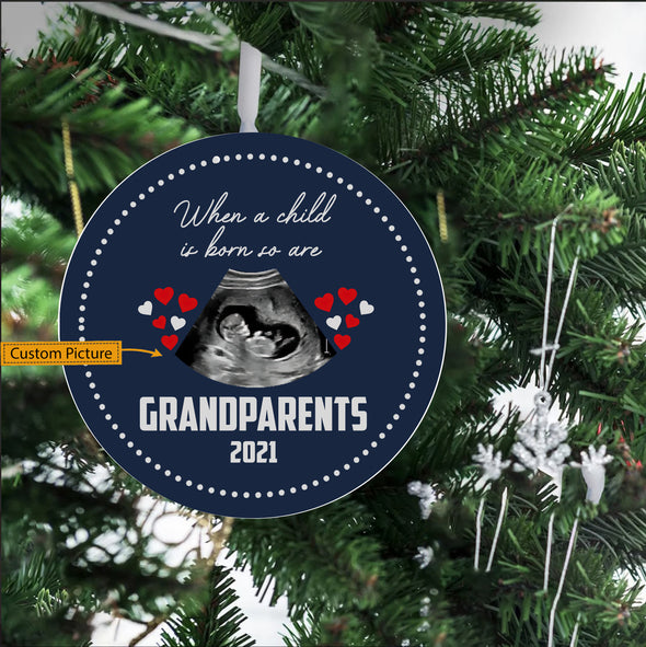 Personalized Gift For Grandparents When A Child Is Born So Are Ornament - pp