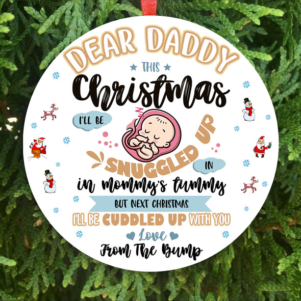Gift For Future Daddy Merry Christmas Ornament - pp - tt