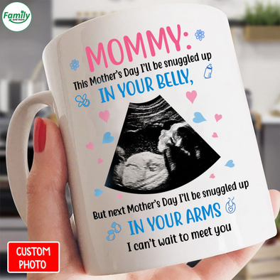 Personalized Snuggled Up In Your Belly Mug