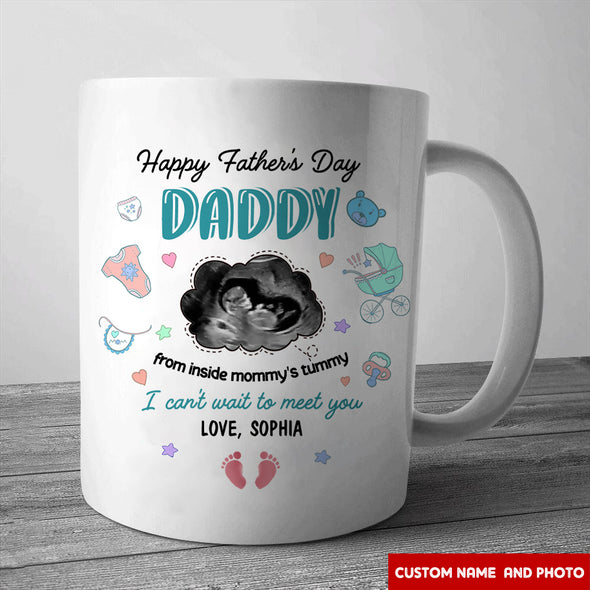 Personalized Gift For Future Daddy I Can't Wait To Meet You Mugs - PP - LT290221