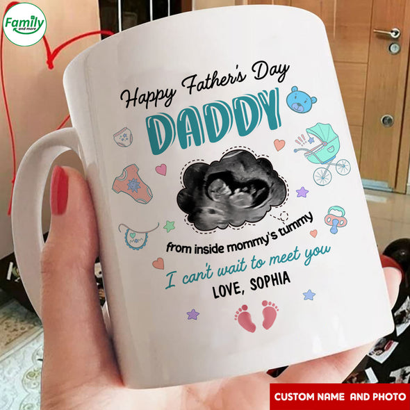 Personalized Gift For Future Daddy I Can't Wait To Meet You Mugs - PP - LT290221
