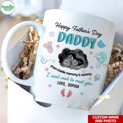 Personalized Gift For Future Daddy I Can't Wait To Meet You Mugs - PP - LT290221