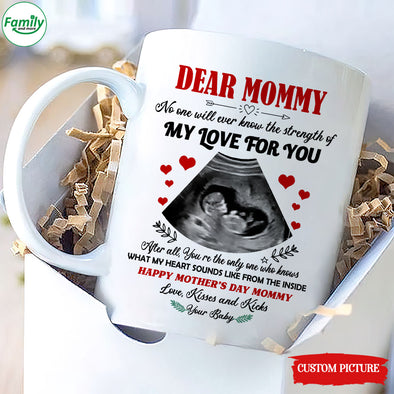 Personalized Gift For Future Mommy You're The Only One Who Knows What My Heart Sounds Like From The Inside Mugs - PP - LT2503221