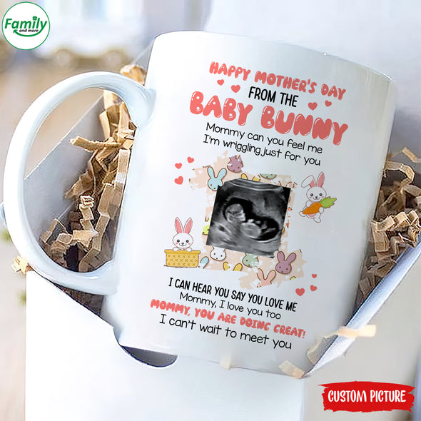 Personalized Gift For Future Mommy Happy Mother's Day From The Baby Bunny Mugs - PP - LT3103221