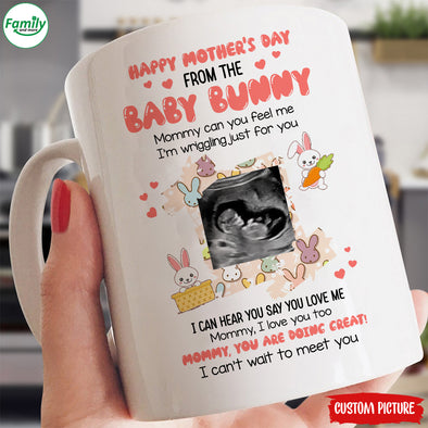 Personalized Gift For Future Mommy Happy Mother's Day From The Baby Bunny Mugs - PP - LT3103221
