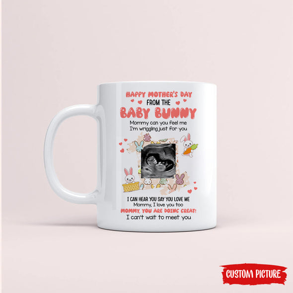 Personalized Gift For Future Mommy Happy Mother's Day From The Baby Bunny Mugs - PP - LT3103221