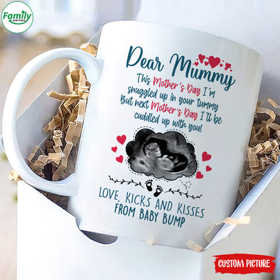 Personalized Gift For Future Mummy Love, Kicks, Kisses From Your Baby Bump Mugs - PP - LT1402222