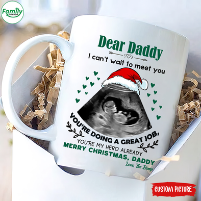 Personalized Gift For Future Daddy Can't Wait To Meet You You're My Hero Already  Mugs - PP - LT1711212