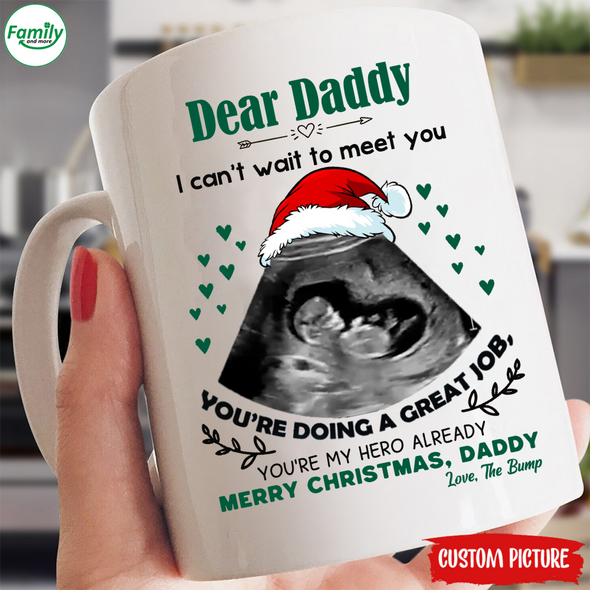 Personalized Gift For Future Daddy Can't Wait To Meet You You're My Hero Already  Mugs - PP - LT1711212