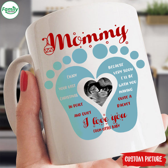 Personalized Gift For Future Mommy Very Soon I'll Be With You Making Quite A Racket Mugs - PP - LT2211215