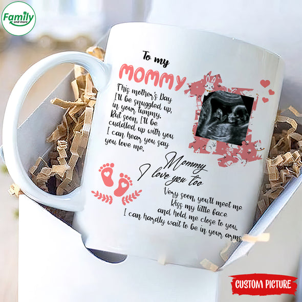 Personalized Gift For Future Mommy Kiss My Little Face And Hold Me Close To You Mugs - PP - LT0104223