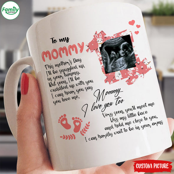 Personalized Gift For Future Mommy Kiss My Little Face And Hold Me Close To You Mugs - PP - LT0104223