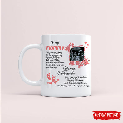 Personalized Gift For Future Mommy Kiss My Little Face And Hold Me Close To You Mugs - PP - LT0104223