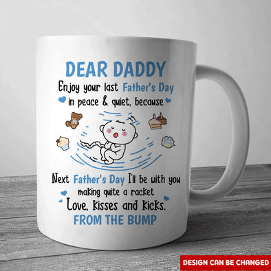 Gift For Future Daddy Next Father's Day I'll Be With You Making Quite A Racket Mugs - PP - LT1005224