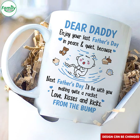 Gift For Future Daddy Next Father's Day I'll Be With You Making Quite A Racket Mugs - PP - LT1005224