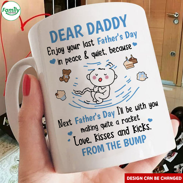 Gift For Future Daddy Next Father's Day I'll Be With You Making Quite A Racket Mugs - PP - LT1005224