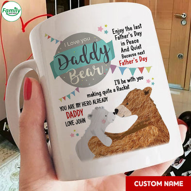 Gift For Future Daddy Next Father's Day I'll Be With You Making Quite A Racket Mugs - PP - LT1305224