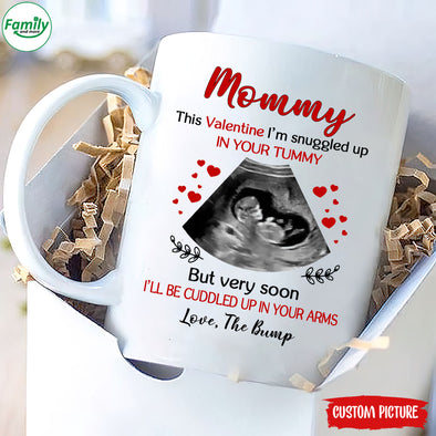 Personalized Gift For Future Mommy Very Soon I'll Be Cuddled Up In Your Arms Mugs - PP - LT1401224