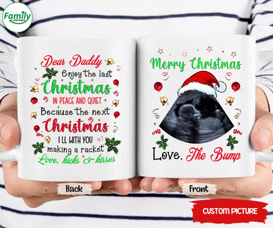 Personalized Gift For Future Daddy Next Christmas I'll With You Making A Racket Mugs - PP - LT1611215