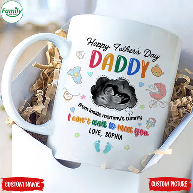 Personalized Gift For Future Daddy I Can't Wait To Meet You Mugs - PP - LT2804224
