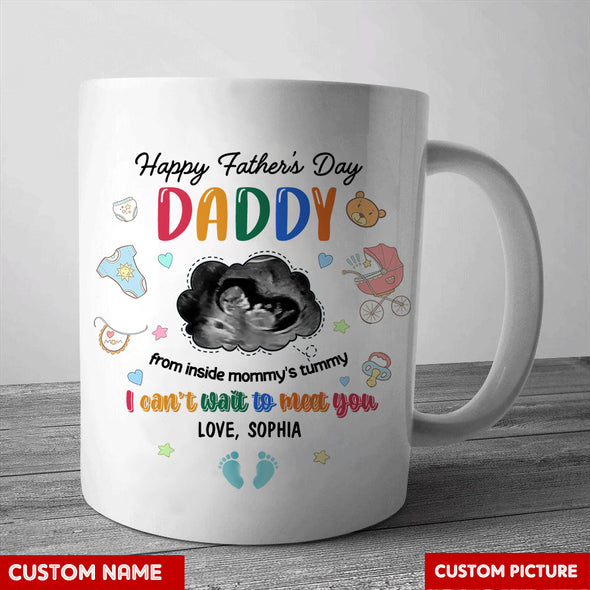 Personalized Gift For Future Daddy I Can't Wait To Meet You Mugs - PP - LT2804224