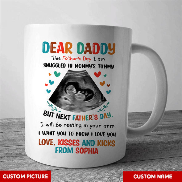 Personalized Gift For Future Daddy Next Father's Day I Will Be Resting In Your Arm Mugs - PP - LT2304224
