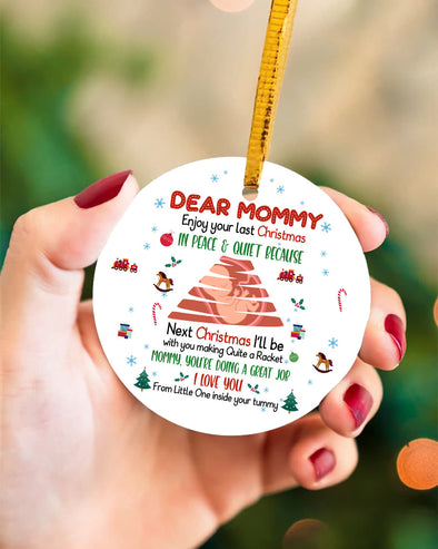 Gift For Mommy You're Doing A Great Job From Little One Inside Your Tummy Ornament - PP - LT1611217