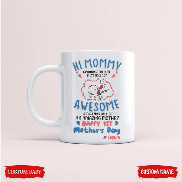 Personalized Gift For Mommy Grandma Told Me That You Are Awesome Mugs - PP - LT0604225
