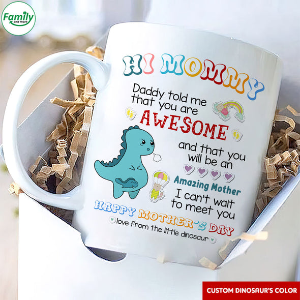 Gift For Future Mommy Happy Mother's Day From The Litte Dinosaur Mugs - PP - LT0704225