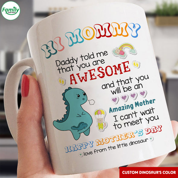 Gift For Future Mommy Happy Mother's Day From The Litte Dinosaur Mugs - PP - LT0704225