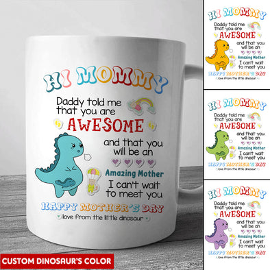 Gift For Future Mommy Happy Mother's Day From The Litte Dinosaur Mugs - PP - LT0704225