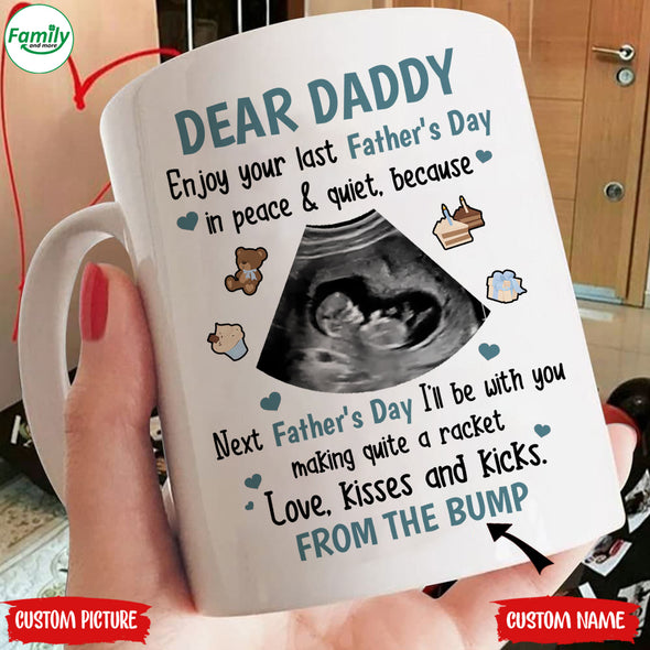 Personalized Gift For Future Daddy Next Father's Day I'll Be With You Making Quite A Racket Mugs - PP - LT2504225