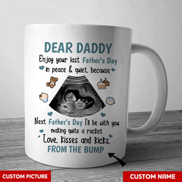 Personalized Gift For Future Daddy Next Father's Day I'll Be With You Making Quite A Racket Mugs - PP - LT2504225