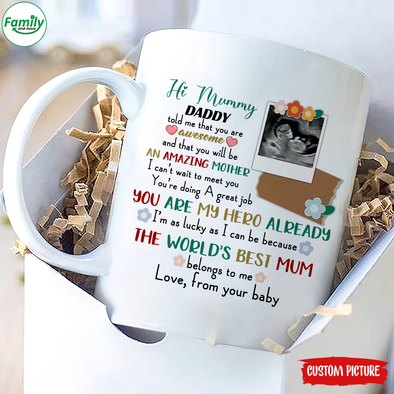 Personalized Gift For Future Mummy I'm As Lucky As I Can Because The World's Best Mum Belongs To Me Mugs - PP - LT1102226