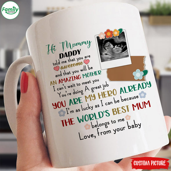 Personalized Gift For Future Mummy I'm As Lucky As I Can Because The World's Best Mum Belongs To Me Mugs - PP - LT1102226