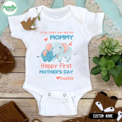 Gift For Future Mommy I Am So Lucky That You Are My Mommy Baby Onesie - PP - LT1603226