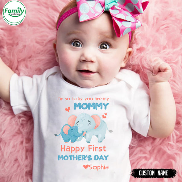 Gift For Future Mommy I Am So Lucky That You Are My Mommy Baby Onesie - PP - LT1603226