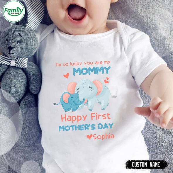 Gift For Future Mommy I Am So Lucky That You Are My Mommy Baby Onesie - PP - LT1603226