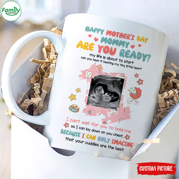 Personalized Gift For Future Mommy I Can't Wait To Hold Me So I Can Lay Down On Your Chest Mugs - PP - LT0504227