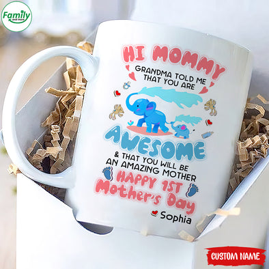 Gift For Mommy Grandma Told Me That You Are Awesome And That You Will Be An Amazing Mommy Mugs - PP - LT1404227