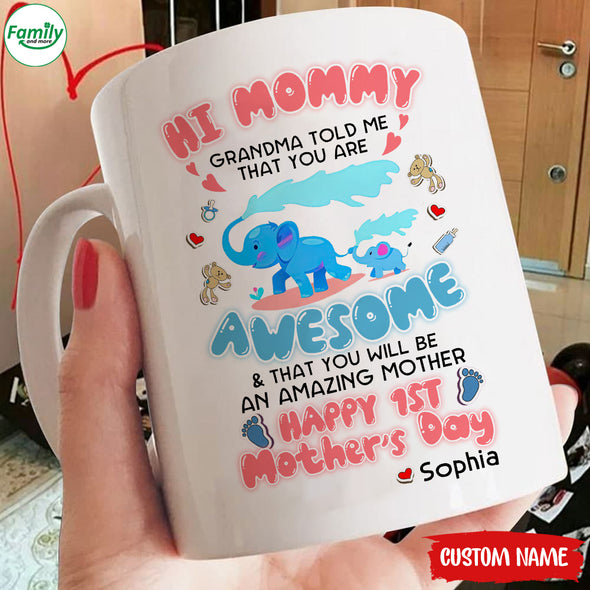 Gift For Mommy Grandma Told Me That You Are Awesome And That You Will Be An Amazing Mommy Mugs - PP - LT1404227