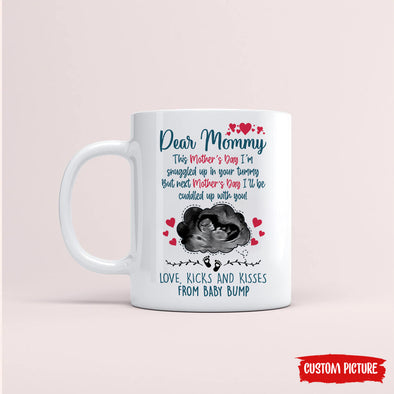 Personalized Gift For Future Mommy Love, Kicks And Kisses From The Bump Mugs - PP - LT3003227