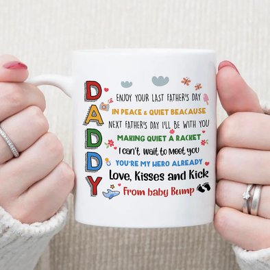 Gift For Future Daddy Next Father's Day I'll Be With You Making A Quite A Racket Mugs - MC - TT0305222