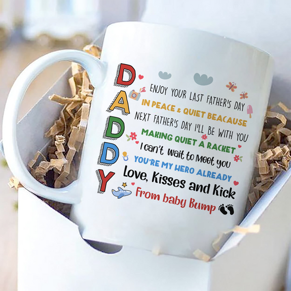 Gift For Future Daddy Next Father's Day I'll Be With You Making A Quite A Racket Mugs - MC - TT0305222