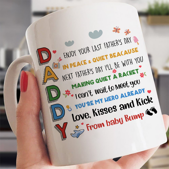 Gift For Future Daddy Next Father's Day I'll Be With You Making A Quite A Racket Mugs - MC - TT0305222