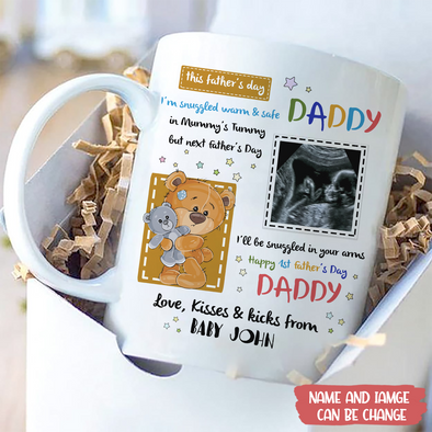 Personalized Gift For Future Daddy I'll Be Snuggled In Your Arms Mugs - MC - TT1205221